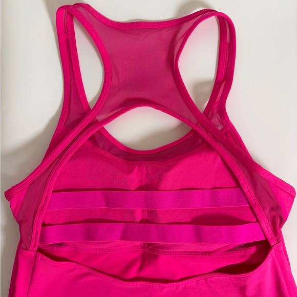 Fabletics Hot Pink Athletic Stretch Dress Strappy Size Large Athleisure Workout - Picture 8 of 12